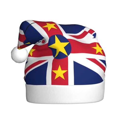 WBQLSL 39,9 cm große Unisex-Weihnachtsmann-Plüschmütze, Weihnachten, Neujahr, Party, Nikolausmütze, Flagge von Niue, universelle Weihnachtsmütze für Erwachsene von WBQLSL