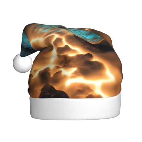 WBQLSL 39,9 cm große Unisex-Weihnachtsmann-Plüschmütze, Weihnachten, Neujahr, Party, Weihnachtsmannmütze, Blick unter den Mond, universelle Weihnachtsmütze für Erwachsene von WBQLSL