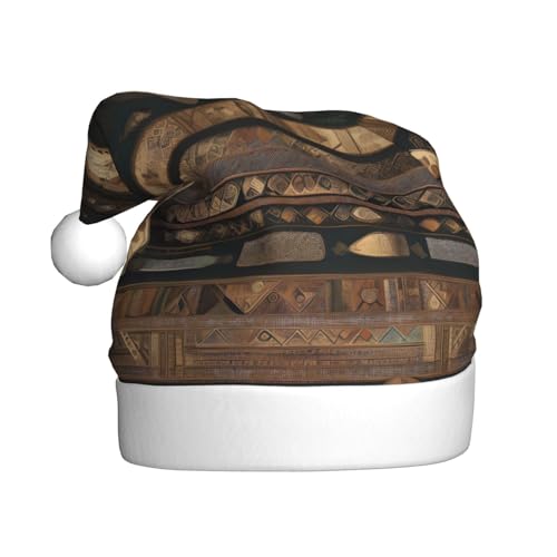 WBQLSL 39,9 cm große Unisex-Weihnachtsmann-Plüschmütze, Weihnachten, Neujahr, Party, Weihnachtsmannmütze, Bohemian-Stil, Erwachsene, universeller Weihnachtsmannhut von WBQLSL