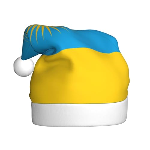 WBQLSL 39,9 cm große Unisex-Weihnachtsmann-Plüschmütze, Weihnachten, Neujahr, Party, Weihnachtsmannmütze, Flagge Ruandas, universelle Weihnachtsmütze für Erwachsene von WBQLSL