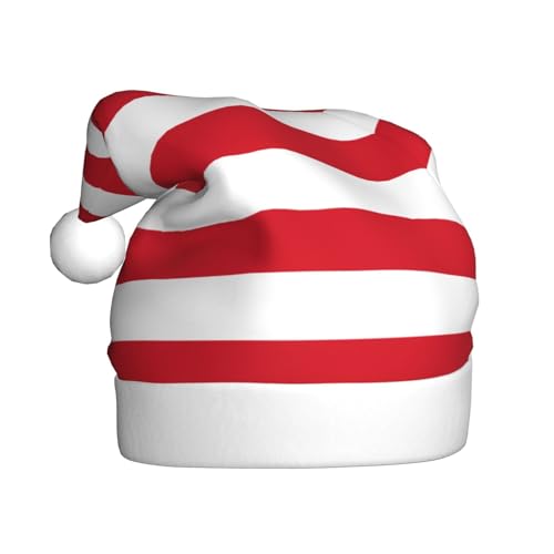 WBQLSL 39,9 cm große Unisex-Weihnachtsmann-Plüschmütze, Weihnachten, Neujahr, Party, Weihnachtsmannmütze, Flagge von Monaco, universelle Weihnachtsmütze für Erwachsene von WBQLSL