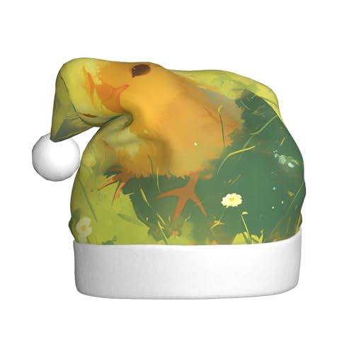 WBQLSL 39,9 cm große Unisex-Weihnachtsmann-Plüschmütze, Weihnachten, Neujahr, Party, Weihnachtsmannmütze, Küken, Erwachsene, universeller Weihnachtsmannhut von WBQLSL