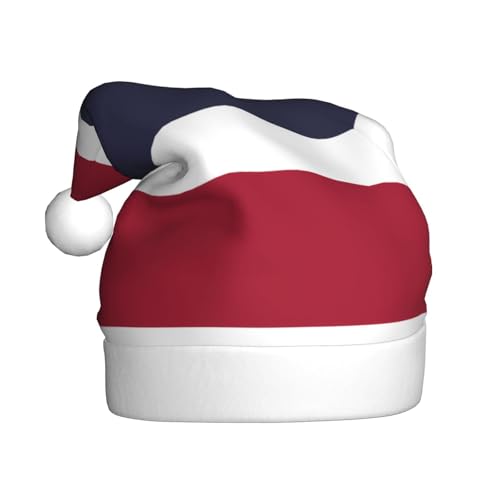 WBQLSL 39,9 cm große Unisex-Weihnachtsmann-Plüschmütze, Weihnachten, Neujahr, Party, Weihnachtsmannmütze, Thailand-Flagge, Erwachsene, universelle Weihnachtsmütze von WBQLSL