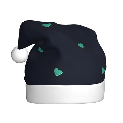 WBQLSL 39,9 cm große Unisex-Weihnachtsmann-Plüschmütze, Weihnachten, Neujahr, Party, Weihnachtsmannmütze, schöner blauer Hintergrund, universelle Weihnachtsmütze für Erwachsene von WBQLSL