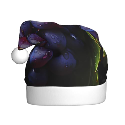 WBQLSL 39,9 cm große Unisex-Weihnachtsmann-Plüschmütze, Weihnachten, Neujahr, Party, Weihnachtsmütze, frische Trauben, universelle Weihnachtsmütze für Erwachsene von WBQLSL