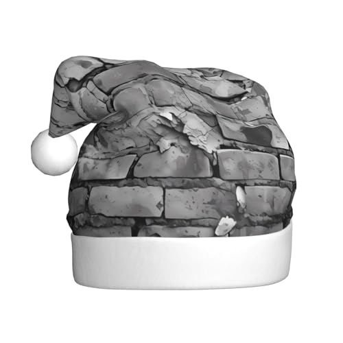 WBQLSL 39,9 cm große Unisex-Weihnachtsmann-Plüschmütze, Weihnachten, Neujahr, Party, Ziegelstein, Erwachsene, universeller Weihnachtsmannhut von WBQLSL