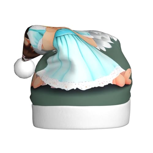 WBQLSL 39,9 cm große Unisex-Weihnachtsmann-Plüschmütze, Weihnachten, Neujahr, Party, niedlicher kleiner Engel für Erwachsene, universeller Weihnachtsmannhut von WBQLSL