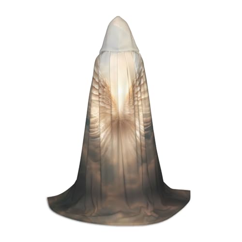 WBQLSL Angel's Feather S Printed Robe Cape | Hooded | Cosplay Costume | Halloween Party Prop | S/M/L von WBQLSL