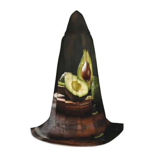 WBQLSL Avocado S bedruckter Umhang mit Kapuze, Cosplay-Kostüm, Halloween-Party-Requisite, S/M/L von WBQLSL