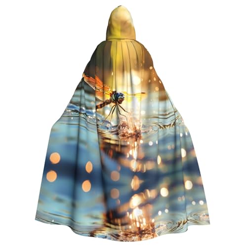 WBQLSL Bedruckter Umhang mit Libellen-Motiv – Maskenumhang mit Kapuze WBQLSL Bedruckter Umhang mit Libellen-Motiv – Maskenumhang mit Kapuze von WBQLSL