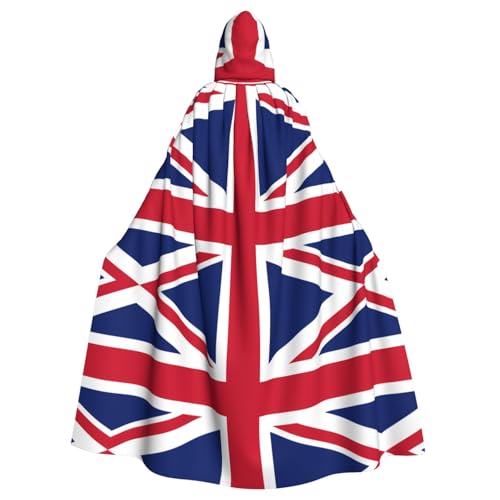 WBQLSL Bedruckter Umhang mit britischer Flagge – Maskenumhang mit Kapuze von WBQLSL