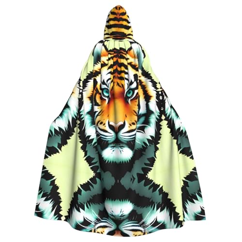 WBQLSL Bedruckter Umhang mit kleinem Tigerkopf, Maskenumhang mit Kapuze von WBQLSL