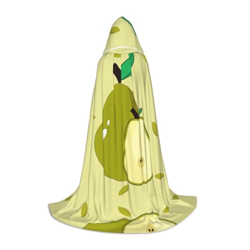 WBQLSL Cartoon-Birnen-Umhang, bedruckt, mit Kapuze, Cosplay-Kostüm, Halloween-Party-Requisite, S/M/L von WBQLSL