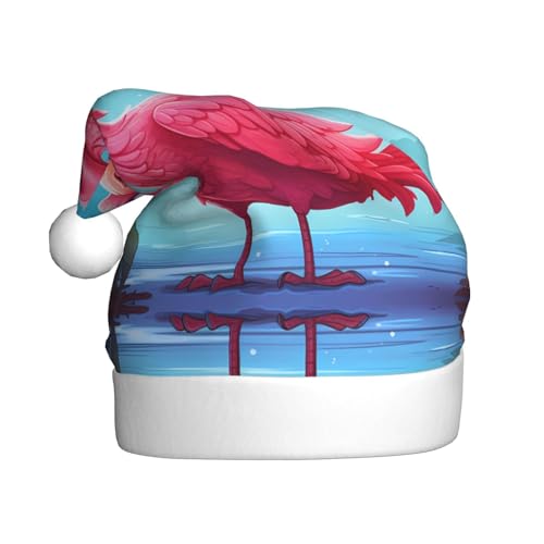 WBQLSL Cartoon Flamingo Weihnachtsmütze für Erwachsene, 39,9 cm hohe Plüsch-Weihnachtsmütze, Unisex, dekorativer Hut, Weihnachtsmann, Weihnachten, Halloween-Party WBQLSL Cartoon Flamingo Weihnachtsmütze für Erwachsene, 39,9 cm hohe Plüsch-Weihnachtsmütze, Unisex, dekorativer Hut, Weihnachtsmann, Weihnachten, Halloween-Party von WBQLSL