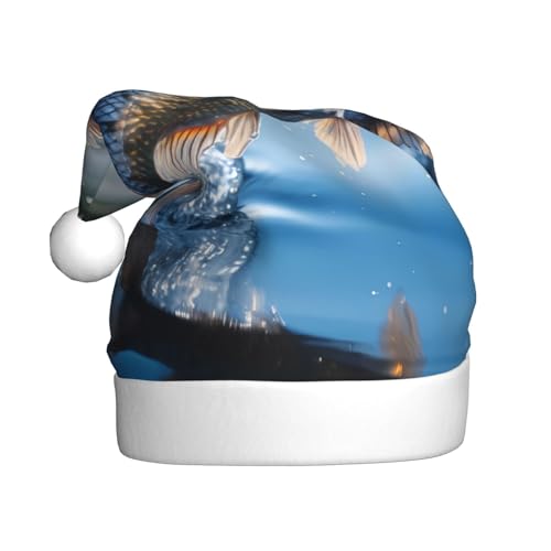 WBQLSL Caviar Weihnachtsmütze für Erwachsene, 39,9 cm hoch, Plüsch-Weihnachtsmütze, Unisex, dekorativer Hut, Weihnachtsmann, Weihnachten, Halloween-Party von WBQLSL
