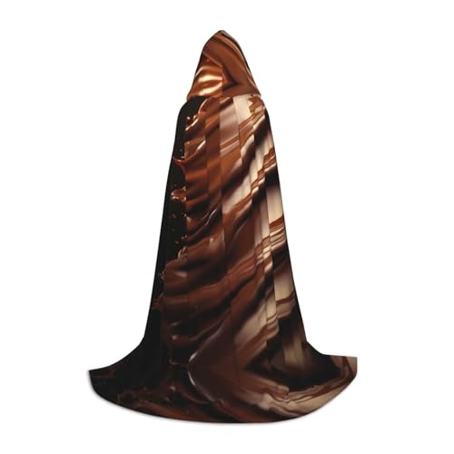 WBQLSL Chocolates M bedruckter Robe-Umhang mit Kapuze, Cosplay-Kostüm, Halloween-Party-Requisite, S/M/L von WBQLSL