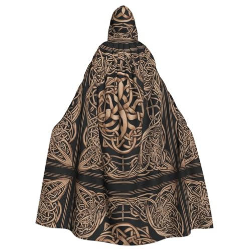 WBQLSL Cosplay-Umhang für Erwachsene, Kate-Knoten-Muster, Hexenmantel, Herren und Damen, Halloween, Abschlussball, Party, Kapuzenumhang von WBQLSL