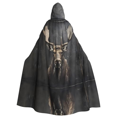 WBQLSL Cosplay Umhang für Erwachsene, Majestätischer Elch, Fotomuster, Hexenmantel, Männer und Frauen, Halloween, Abschlussball, Party, Kapuzenumhang WBQLSL Cosplay Umhang für Erwachsene, Majestätischer Elch, Fotomuster, Hexenmantel, Männer und Frauen, Halloween, Abschlussball, Party, Kapuzenumhang von WBQLSL