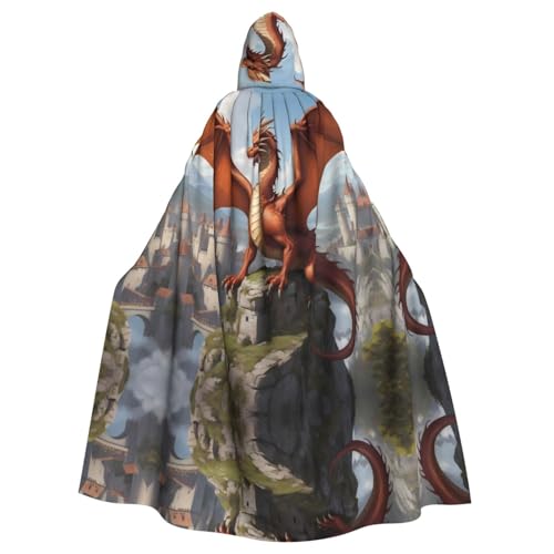 WBQLSL Cosplay Umhang für Erwachsene, Mountaintop Dragon gemusterte Hexe Robe, Herren und Damen, Halloween, Abschlussball, Party, Kapuzenumhang WBQLSL Cosplay Umhang für Erwachsene, Mountaintop Dragon gemusterte Hexe Robe, Herren und Damen, Halloween, Abschlussball, Party, Kapuzenumhang von WBQLSL