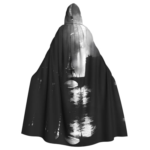 WBQLSL Cosplay Umhang für Erwachsene, Paris, schwarz, gemustert, Hexenmantel, für Damen und Herren, Halloween, Abschlussball, Party, Kapuzenumhang WBQLSL Cosplay Umhang für Erwachsene, Paris, schwarz, gemustert, Hexenmantel, für Damen und Herren, Halloween, Abschlussball, Party, Kapuzenumhang von WBQLSL