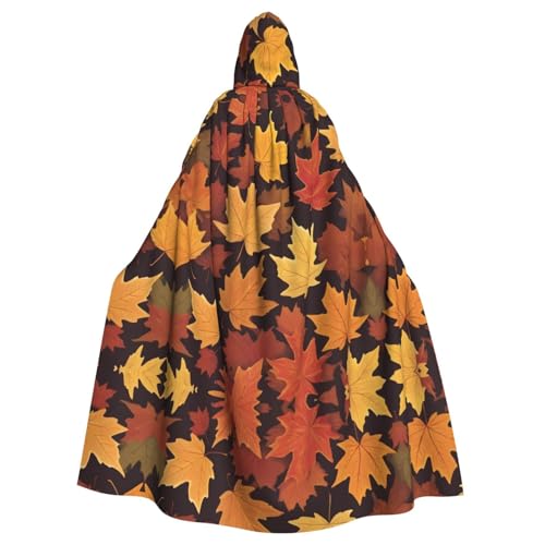 WBQLSL Cosplay-Umhang für Erwachsene, große Ahornblätter, gemusterter Hexenmantel, Herren und Damen, Halloween, Abschlussball, Party, Kapuzenumhang WBQLSL Cosplay-Umhang für Erwachsene, große Ahornblätter, gemusterter Hexenmantel, Herren und Damen, Halloween, Abschlussball, Party, Kapuzenumhang von WBQLSL