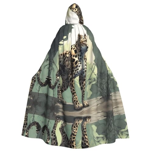 WBQLSL Cosplay Umhang für Erwachsene, majestätischer Leopardenmuster, Hexenmantel, Herren und Damen, Halloween, Abschlussball, Party, Kapuzenumhang WBQLSL Cosplay Umhang für Erwachsene, majestätischer Leopardenmuster, Hexenmantel, Herren und Damen, Halloween, Abschlussball, Party, Kapuzenumhang von WBQLSL