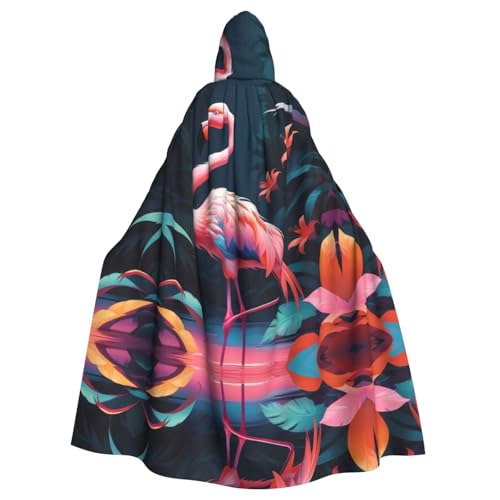 WBQLSL Cosplay-Umhang für Erwachsene, metallischer Flamingo-Muster, Hexenmantel, für Damen und Herren, Halloween, Abschlussball, Party, Kapuzenumhang WBQLSL Cosplay-Umhang für Erwachsene, metallischer Flamingo-Muster, Hexenmantel, für Damen und Herren, Halloween, Abschlussball, Party, Kapuzenumhang von WBQLSL