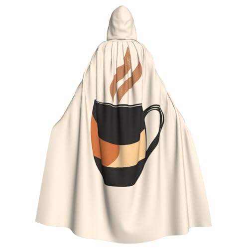 WBQLSL Cosplay-Umhang für Erwachsene, minimalistisch, kaffeemustert, Hexenmantel, Herren und Damen, Halloween, Abschlussball, Party, Kapuzenumhang WBQLSL Cosplay-Umhang für Erwachsene, minimalistisch, kaffeemustert, Hexenmantel, Herren und Damen, Halloween, Abschlussball, Party, Kapuzenumhang von WBQLSL