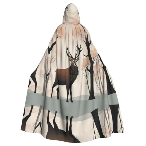 WBQLSL Cosplay Umhang für Erwachsene, minimalistischer Hirsch gemusterter Hexenmantel, Herren und Damen, Halloween, Abschlussball, Party, Kapuzenumhang WBQLSL Cosplay Umhang für Erwachsene, minimalistischer Hirsch gemusterter Hexenmantel, Herren und Damen, Halloween, Abschlussball, Party, Kapuzenumhang von WBQLSL