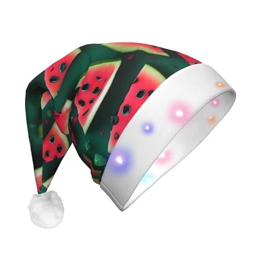 WBQLSL Dream Wassermelonen-Weihnachtsmütze, Weihnachtsmannmütze, Unisex, Weihnachten, Neujahr, Erwachsene, Plüsch, Neujahr, Weihnachten, Party, Geschenk von WBQLSL
