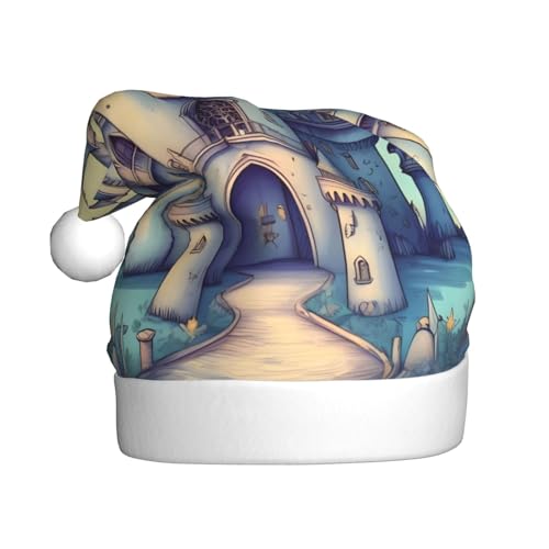 WBQLSL Fairytale Castle Weihnachtsmütze für Erwachsene, 39,9 cm hohe Plüsch-Weihnachtsmütze, Unisex, dekorative Mütze, Weihnachtsmann, Weihnachten, Halloween-Party WBQLSL Fairytale Castle Weihnachtsmütze für Erwachsene, 39,9 cm hohe Plüsch-Weihnachtsmütze, Unisex, dekorative Mütze, Weihnachtsmann, Weihnachten, Halloween-Party von WBQLSL