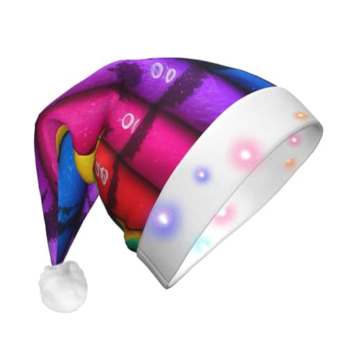 WBQLSL Farbige Buntstifte, Weihnachtsmannmütze, Unisex, Weihnachten, Neujahr, Erwachsene, Plüsch, Neujahr, Weihnachten, Party, Geschenk von WBQLSL