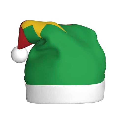 WBQLSL Flagge von Burkina Faso Erwachsene Weihnachtsmütze 39,9 cm hoch Plüsch Weihnachtsmütze Unisex dekorative Mütze Weihnachtsmann Weihnachten Halloween Party von WBQLSL