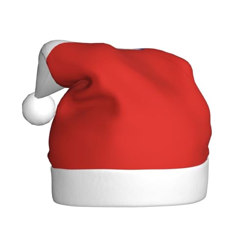 WBQLSL Flagge von Chile Erwachsene Weihnachtsmütze 39,9 cm hoch Plüsch Weihnachtsmütze Unisex dekorative Mütze Weihnachtsmann Weihnachten Halloween Party von WBQLSL