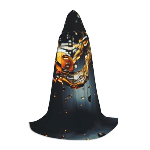 WBQLSL Glib S bedruckter Umhang mit Kapuze, Cosplay-Kostüm, Halloween-Party-Requisite, S/M/L von WBQLSL
