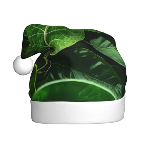 WBQLSL Green Leaf Nature Weihnachtsmütze für Erwachsene, 39,9 cm hoch, Plüsch-Weihnachtsmütze, Unisex, dekorativer Hut, Weihnachtsmann, Weihnachten, Halloween-Party WBQLSL Green Leaf Nature Weihnachtsmütze für Erwachsene, 39,9 cm hoch, Plüsch-Weihnachtsmütze, Unisex, dekorativer Hut, Weihnachtsmann, Weihnachten, Halloween-Party von WBQLSL