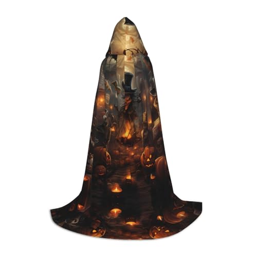 WBQLSL Halloween Party Bash M Bedruckter Robe Cape | Kapuze | Cosplay Kostüm | Halloween Party Prop | S/M/L von WBQLSL