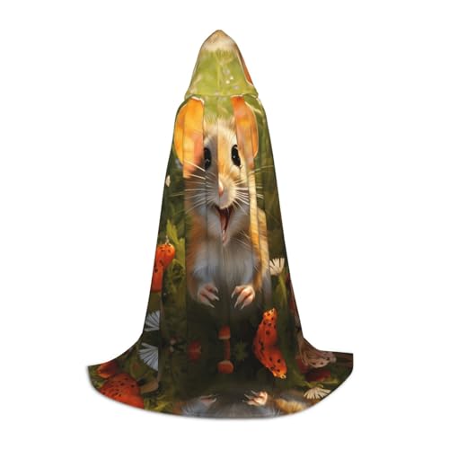 WBQLSL Happy Mouse S bedruckter Robe-Umhang | Kapuze | Cosplay-Kostüm | Halloween-Party-Requisite | S/M/L WBQLSL Happy Mouse S bedruckter Robe-Umhang | Kapuze | Cosplay-Kostüm | Halloween-Party-Requisite | S/M/L von WBQLSL