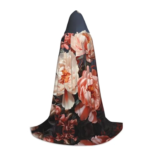 WBQLSL Hellweiße Pfingstrosen mit Kapuze, Cosplay-Kostüm, Halloween-Party-Requisite, Größe S/M/L WBQLSL Hellweiße Pfingstrosen mit Kapuze, Cosplay-Kostüm, Halloween-Party-Requisite, Größe S/M/L von WBQLSL