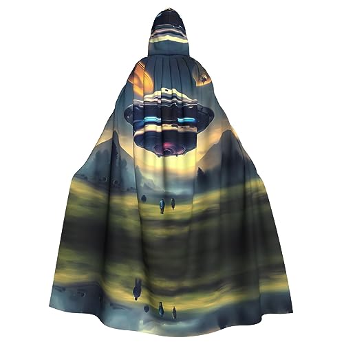 WBQLSL Karneval Mode Umhang Halloween Kapuzenumhang Unisex Karneval Motto Party und Maskerade UFO Landemuster WBQLSL Karneval Mode Umhang Halloween Kapuzenumhang Unisex Karneval Motto Party und Maskerade UFO Landemuster von WBQLSL