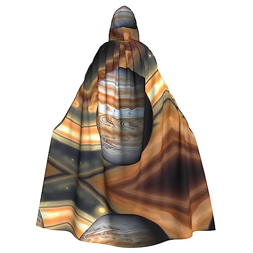 WBQLSL Karneval Mode Umhang Halloween Kapuzenumhang Unisex Karneval Mottoparty Maskerade Jupiter Landschaft Muster von WBQLSL