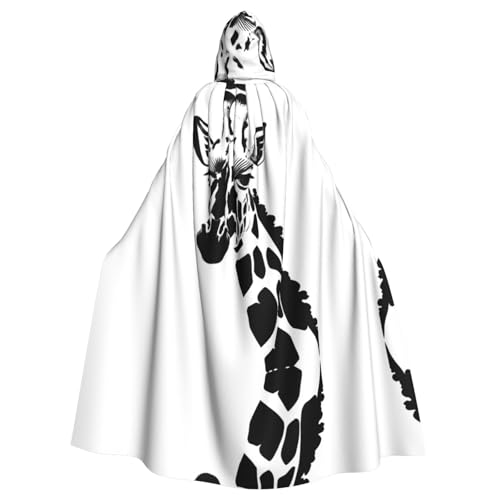 WBQLSL Karnevals-Modeumhang, Halloween-Kapuzenumhang, Unisex, Karneval, Mottoparty und Maskerade schwarz-weißes Giraffenmuster WBQLSL Karnevals-Modeumhang, Halloween-Kapuzenumhang, Unisex, Karneval, Mottoparty und Maskerade schwarz-weißes Giraffenmuster von WBQLSL