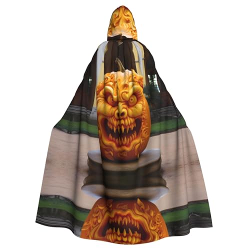 WBQLSL Kürbis Karneval Nacht Bedruckter Umhang Robe - Maskerade Cape mit Kapuze von WBQLSL