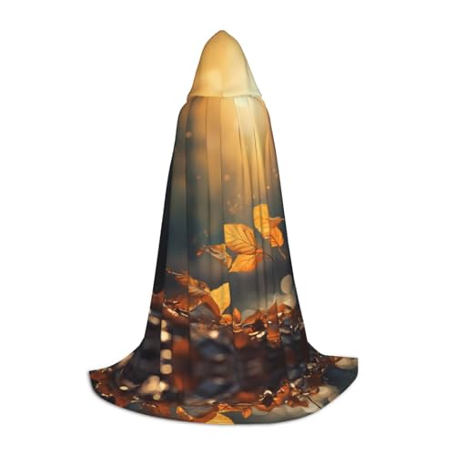 WBQLSL Leaf S bedruckter Robe-Umhang mit Kapuze, Cosplay-Kostüm, Halloween-Party-Requisite, S/M/L von WBQLSL