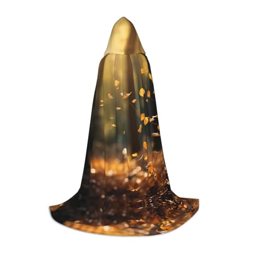 WBQLSL Leaves S bedruckter Umhang mit Kapuze, Cosplay-Kostüm, Halloween-Party-Requisite, S/M/L von WBQLSL