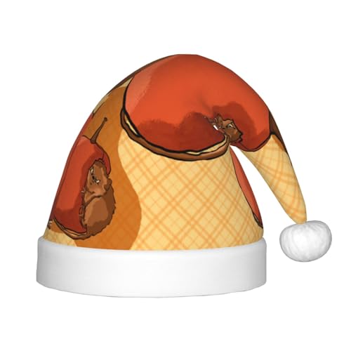 WBQLSL Niedlicher kleiner Hamster Kinderurlaub Weihnachtsmützen Weihnachten Event Bühnenaufführung Urlaub Party Szene Neujahr Party Mode Kinderhüte von WBQLSL