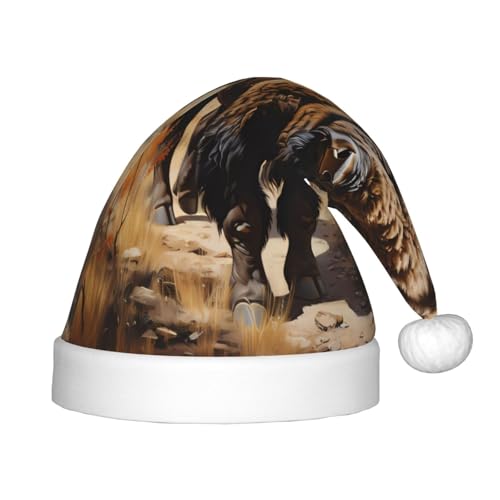 WBQLSL Nordamerikanische Bisonherde Kinderurlaub Weihnachtsmützen Weihnachten Event Bühnenaufführung Urlaub Party Szene Neujahr Party Mode Kinderhüte von WBQLSL