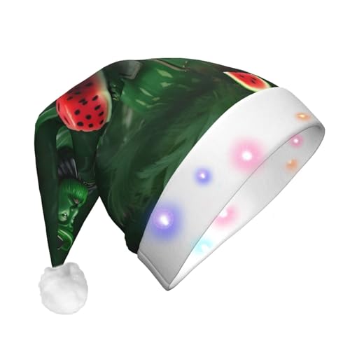 WBQLSL Patrick's Wassermelonen-Festival-Weihnachtsmannmütze, Weihnachtsmannmütze, Unisex, Weihnachten, Neujahr, Erwachsene, Plüsch, Neujahrsgeschenk, Party-Geschenk von WBQLSL