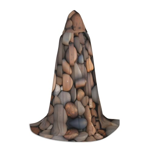 WBQLSL Pebbles in the beach S bedruckter Robe-Umhang, mit Kapuze, Cosplay-Kostüm, Halloween-Party-Requisite, S/M/L von WBQLSL