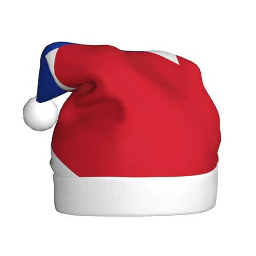 WBQLSL Philippinische Flagge Erwachsene Weihnachtsmütze 39,9 cm hoch Plüsch Weihnachtsmütze Unisex dekorative Mütze Weihnachtsmann Weihnachten Halloween Party von WBQLSL